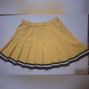 Lily's of Beverly Hills Women's Vintage Pleated Mini Skirt Size 10, Yellow, 90s